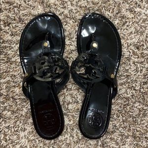 Tory Burch Miller sandal- patent black- size 7